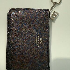 Coach Multicolor Glitter Keychain Wallet